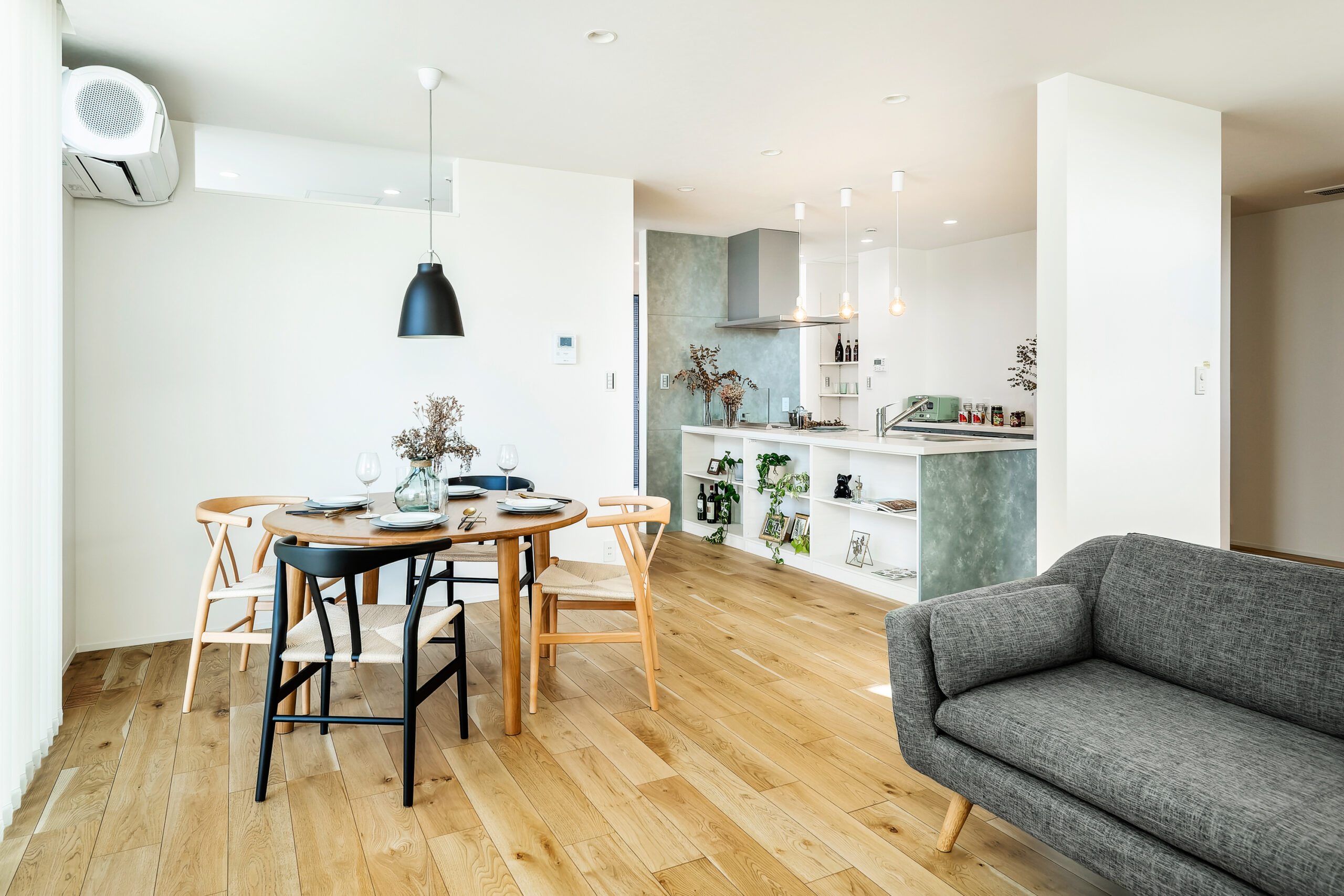 開放感のある約21帖のLDK空間